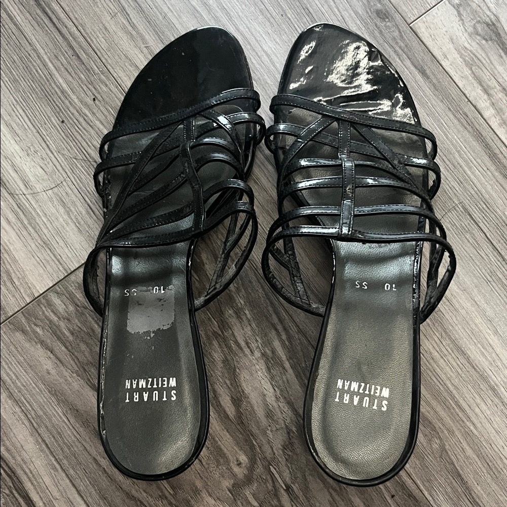 Stuart Weitzman Elegant Black Strappy Sandals